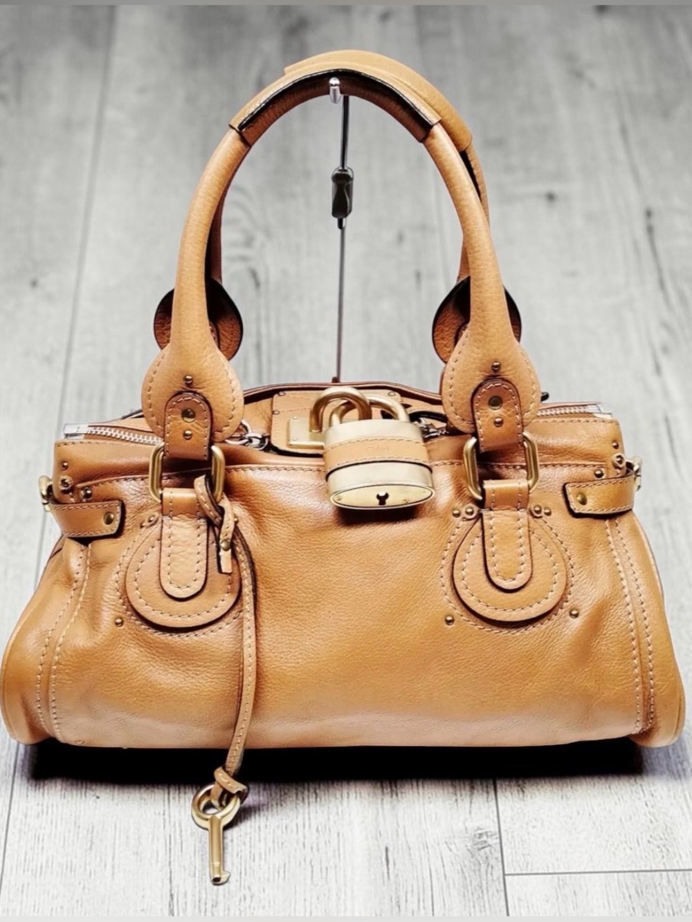 Authentic Chloe Hand Bag Paddington Brown Leather (5526108)